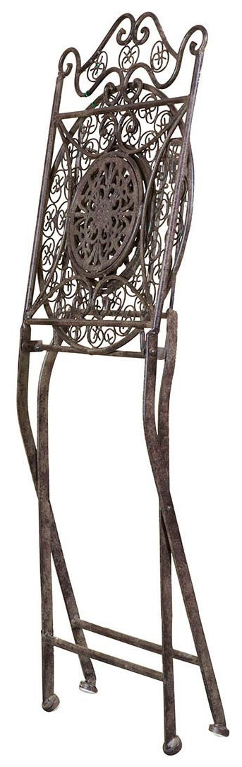 Biscottini Sedia in ferro battuto pieghevole da esterno da giardino da pranzo finitura ruggine