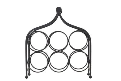 Biscottini Porta bottiglie in ferro battuto finitura nera anticata