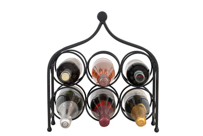 Biscottini Porta bottiglie in ferro battuto finitura nera anticata