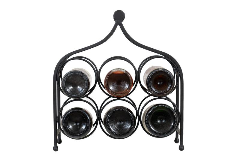 Biscottini Porta bottiglie in ferro battuto finitura nera anticata