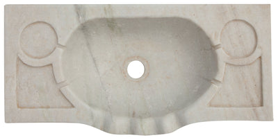 Biscottini Lavandino smerlato in marmo bianco L60xPR30xH14 cm