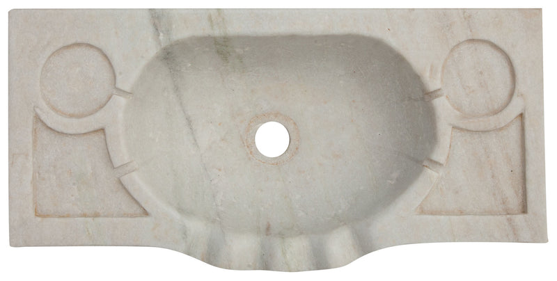 Biscottini Lavandino smerlato in marmo bianco L60xPR30xH14 cm