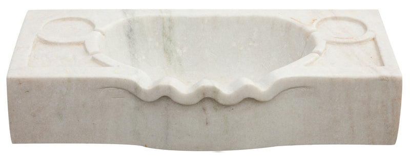 Biscottini Lavandino smerlato in marmo bianco L60xPR30xH14 cm