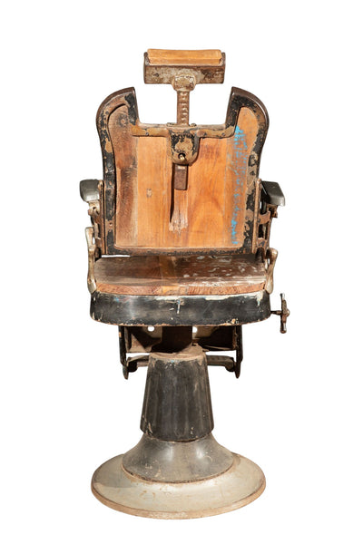 Biscottini Vecchia sedia poltrona da barbieri restaurata