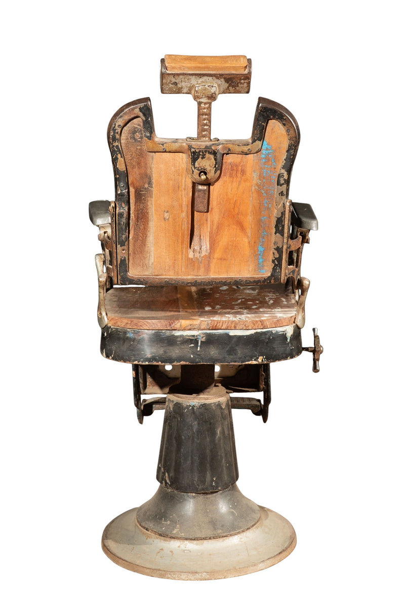 Biscottini Vecchia sedia poltrona da barbieri restaurata