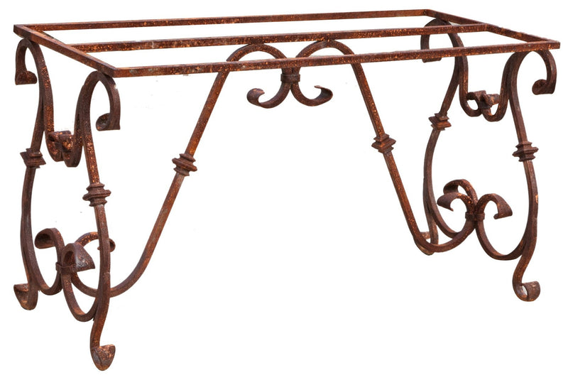 Biscottini Base tavolo in ferro pieno L130xPR60xH74 cm. forgiato mano trattato, Offerta