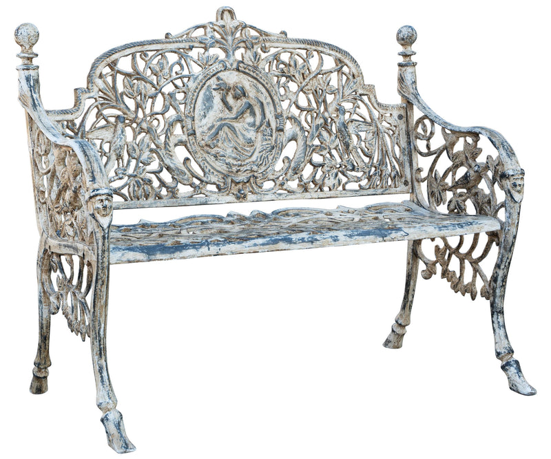Biscottini Panchina Liberty in ghisa finitura anticata Molto Robusta, stabile Offerta