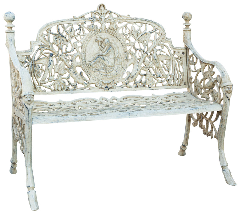 Biscottini Panchina Liberty in ghisa finitura anticata Molto Robusta, stabile Offerta