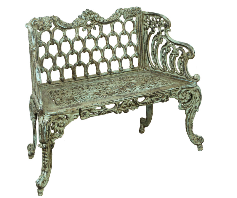 Biscottini Panchina Liberty in ghisa finitura anticata Molto Robusta, stabile Offerta