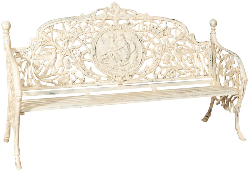 Biscottini Panchina Liberty in ghisa finitura anticata Molto robusta, stabile Offerta