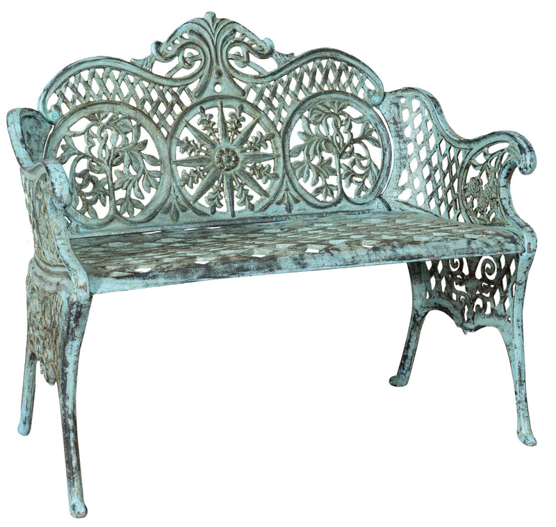 Biscottini Panchina Liberty in ghisa finitura anticata Molto robusta, stabile Offerta