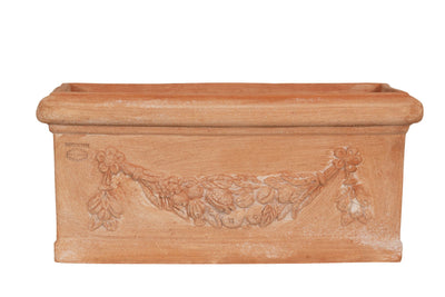 Biscottini Cassetta fioriera in Terracotta festonato 100% Made in Italy interamente Lavorata a Mano