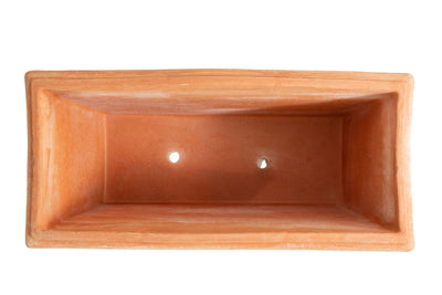 Biscottini Cassetta fioriera in Terracotta festonato 100% Made in Italy interamente Lavorata a Mano