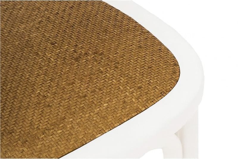 Biscottini Sedia con braccioli Thonet in massello di frassino finitura bianca e seduta in rattan L45xPR42xH77 cm.