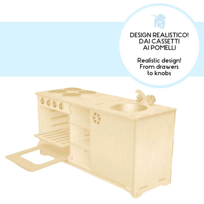 Cucina Montessori in legno per bambini