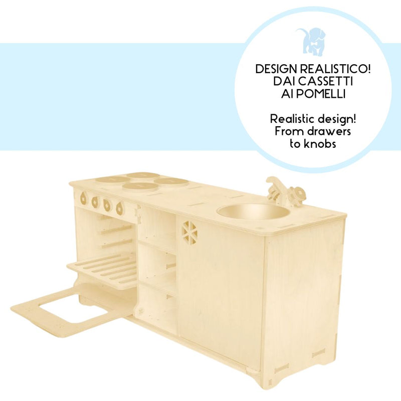 Cucina Montessori in legno per bambini