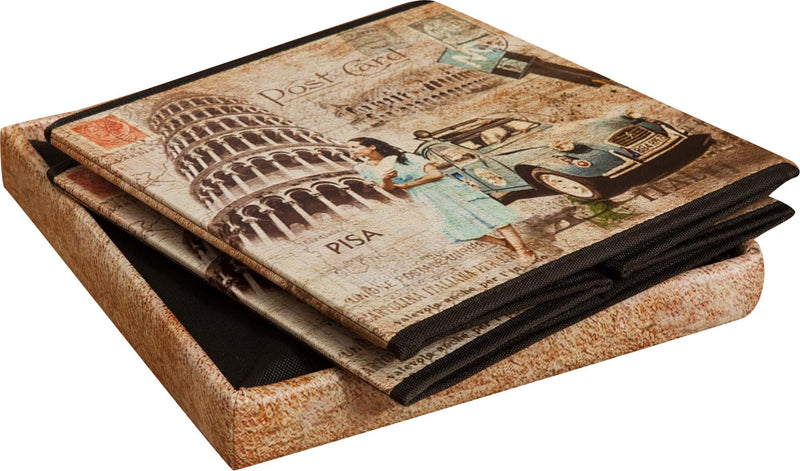 Biscottini Pouf contenitore richiudibile in ecopelle Pisa Praticissimo 32x32x32 realizzato