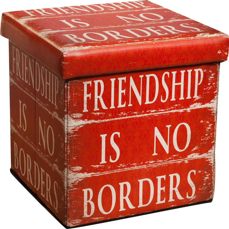 Biscottini Pouf contenitore richiudibile in ecopelle friendship Praticissimo 32x32x32