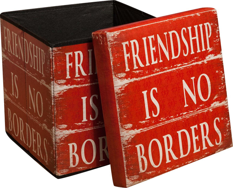 Biscottini Pouf contenitore richiudibile in ecopelle friendship Praticissimo 32x32x32