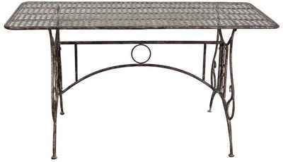 Biscottini Tavolo in ferro battuto smontabile finitura ruggine anticata 150x80x77 cm