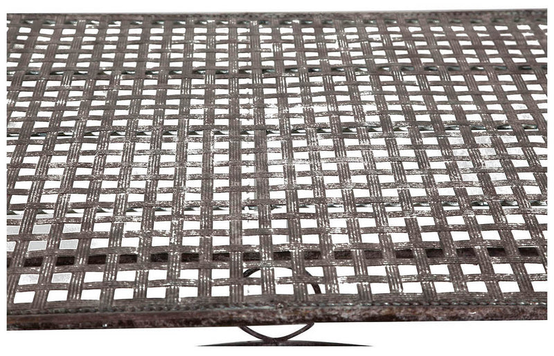 Biscottini Tavolo in ferro battuto smontabile finitura ruggine anticata 150x80x77 cm