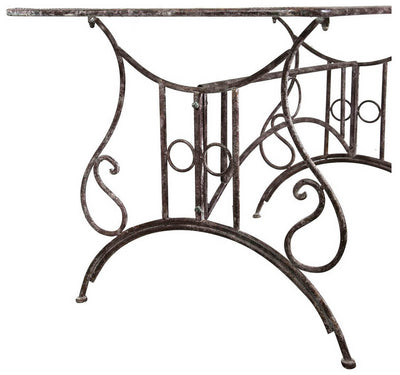 Biscottini Tavolo in ferro battuto smontabile finitura ruggine anticata 150x80x77 cm