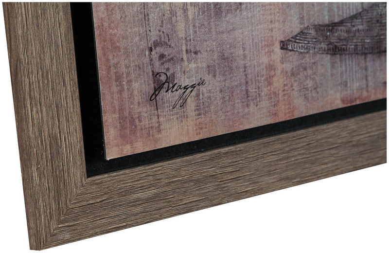 Biscottini Quadro in legno Dipinto anticato cornice L60xPR2xH90 cm Qualità Garantita