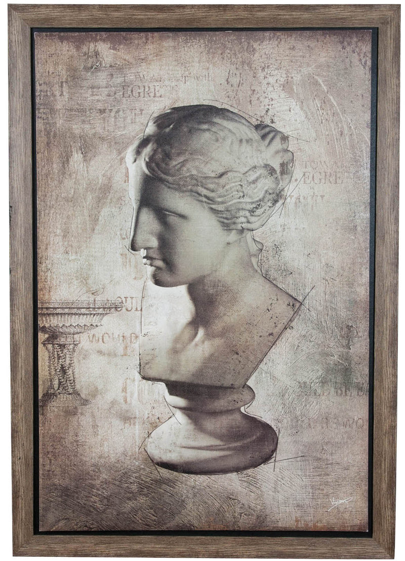 Biscottini Quadro in legno Dipinto anticato cornice L60xPR2xH90 cm Qualità Garantita