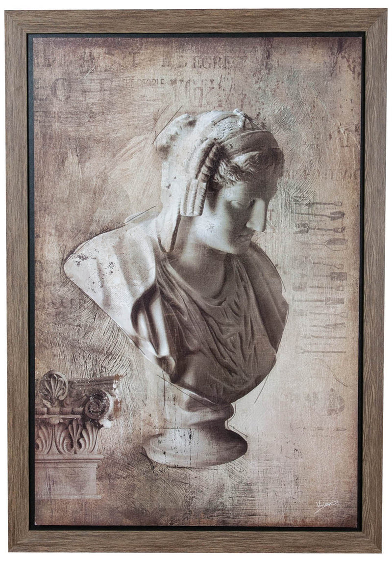 Biscottini Quadro in legno Dipinto anticato cornice L60xPR2xH90 cm Qualità Garantita