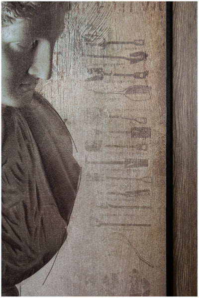 Biscottini Quadro in legno Dipinto anticato cornice L60xPR2xH90 cm Qualità Garantita