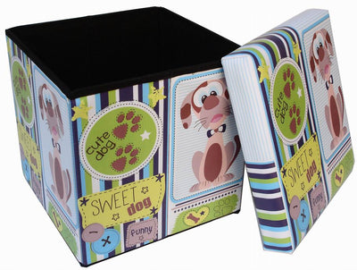 Biscottini Pouf contenitore richiudibile in ecopelle sweet Praticissimo 32x32x32