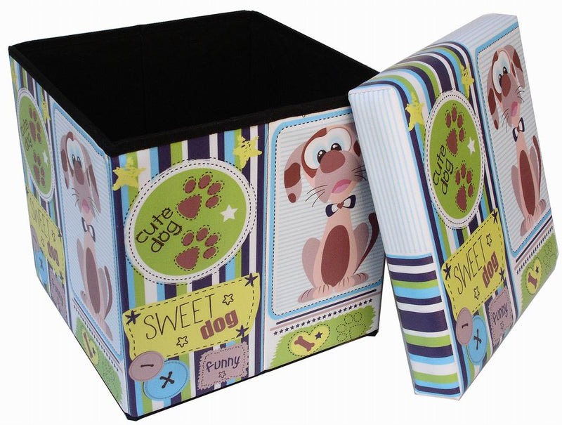 Biscottini Pouf contenitore richiudibile in ecopelle sweet Praticissimo 32x32x32