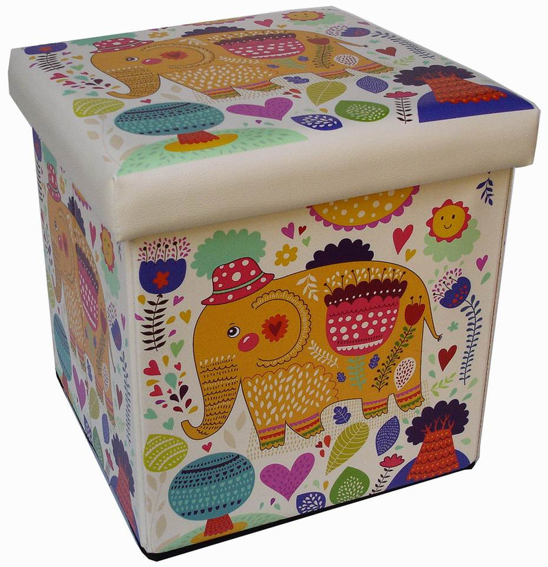 Biscottini Pouf contenitore richiudibile in ecopelle Praticissimo 32x32x32 realizzato