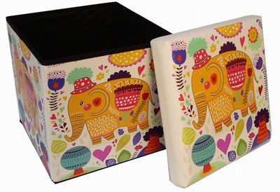 Biscottini Pouf contenitore richiudibile in ecopelle Praticissimo 32x32x32 realizzato