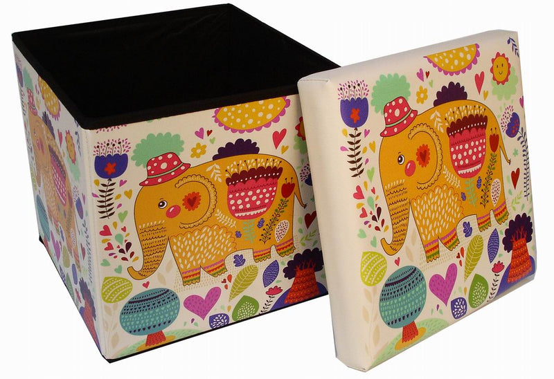 Biscottini Pouf contenitore richiudibile in ecopelle Praticissimo 32x32x32 realizzato