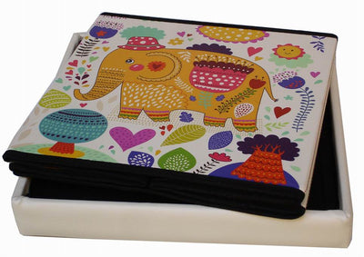 Biscottini Pouf contenitore richiudibile in ecopelle Praticissimo 32x32x32 realizzato