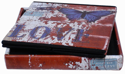 Biscottini Pouf contenitore richiudibile in ecopelle farfalla Praticissimo 32x32x32