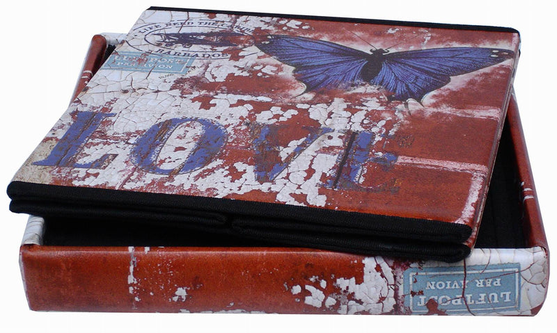 Biscottini Pouf contenitore richiudibile in ecopelle farfalla Praticissimo 32x32x32