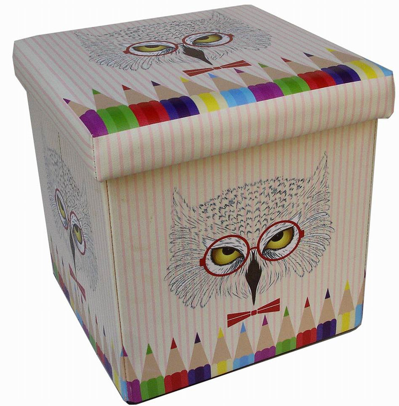 Biscottini Pouf contenitore richiudibile in ecopelle Praticissimo 32x32x32 realizzato