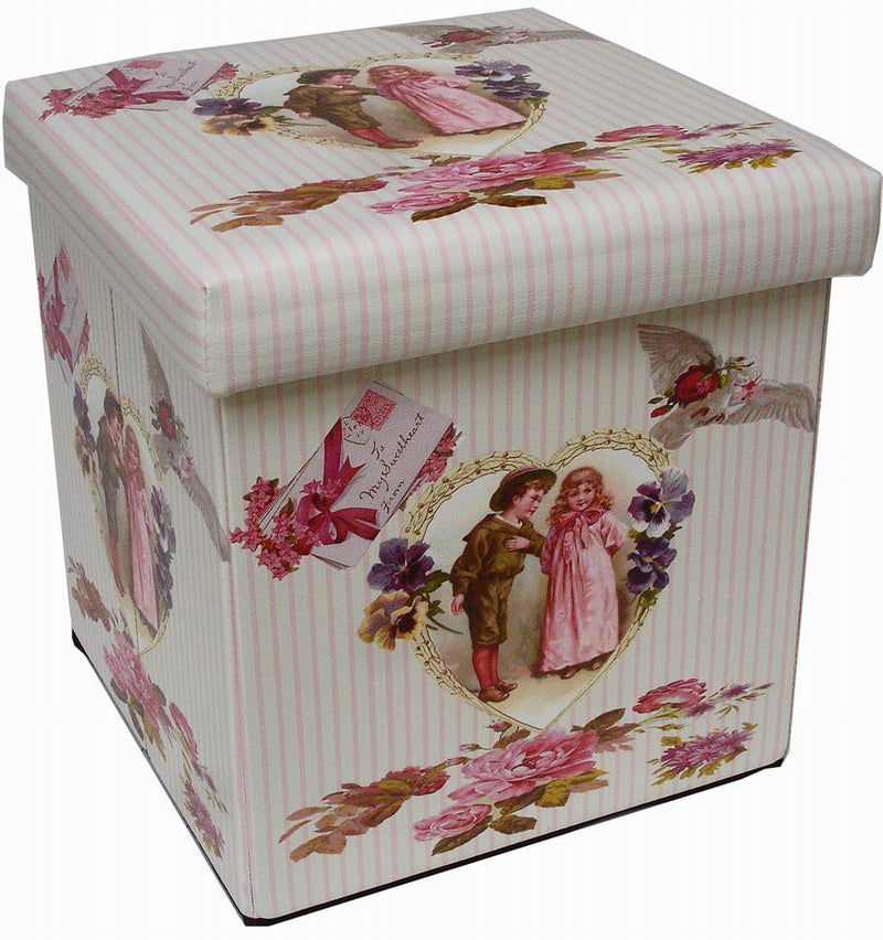 Biscottini Pouf contenitore richiudibile in ecopelle Praticissimo 32x32x32 realizzato