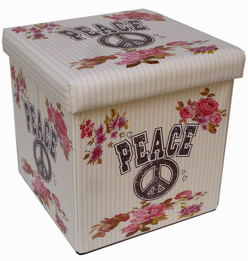 Biscottini Pouf contenitore richiudibile in ecopelle Praticissimo 32x32x32 realizzato