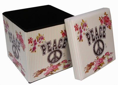 Biscottini Pouf contenitore richiudibile in ecopelle Praticissimo 32x32x32 realizzato