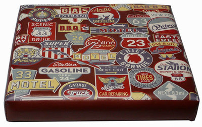 Biscottini Pouf contenitore richiudibile in ecopelle targhe Praticissimo 32x32x32