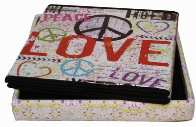 Biscottini Pouf contenitore richiudibile in ecopelle pace Praticissimo 32x32x32 realizzato