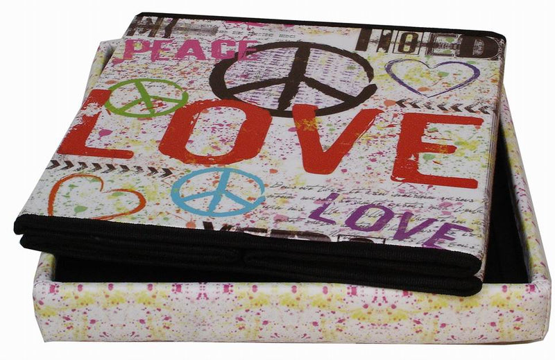 Biscottini Pouf contenitore richiudibile in ecopelle pace Praticissimo 32x32x32 realizzato