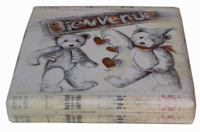 Biscottini Pouf contenitore richiudibile in ecopelle bienvenue Praticissimo 32x32x32