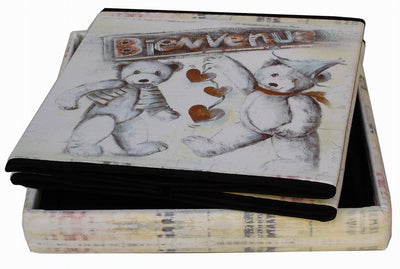 Biscottini Pouf contenitore richiudibile in ecopelle bienvenue Praticissimo 32x32x32