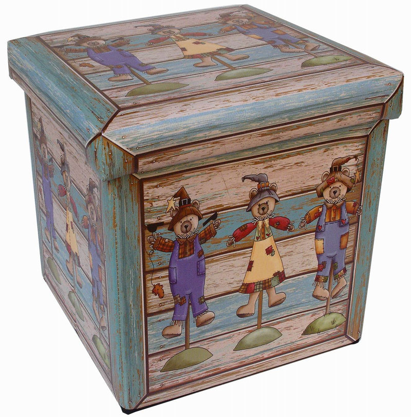 Biscottini Pouf contenitore richiudibile in ecopelle pupazzi Praticissimo 32x32x32