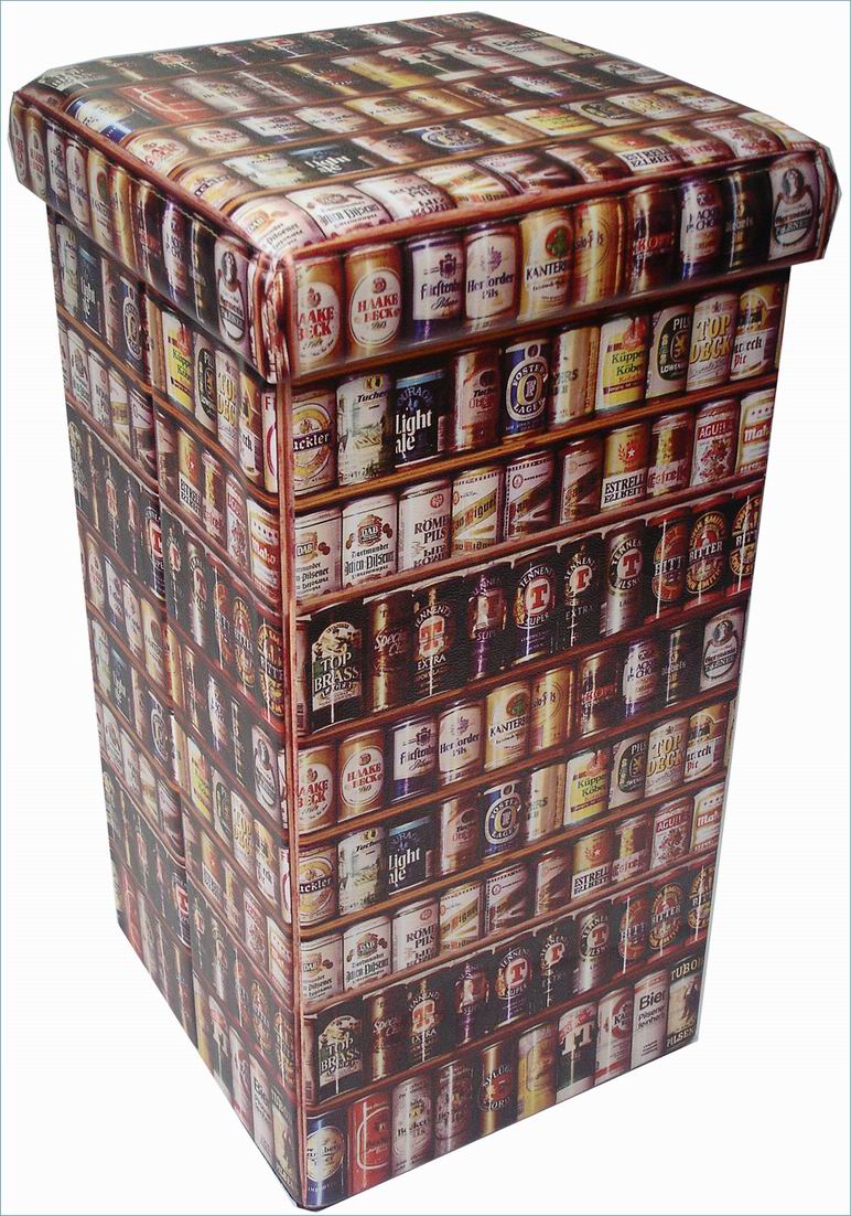 Biscottini Pouf contenitore richiudibile in ecopelle Praticissimo 32x32x60 realizzato