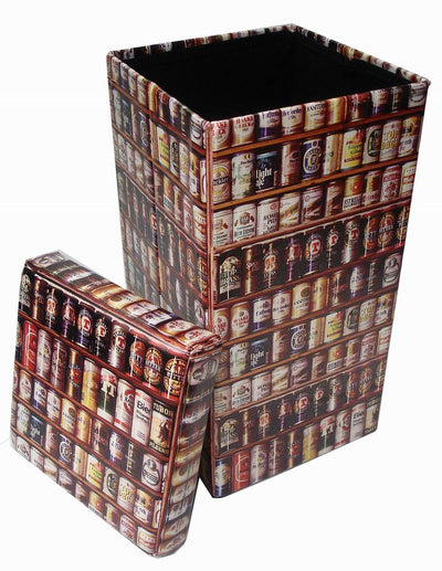 Biscottini Pouf contenitore richiudibile in ecopelle Praticissimo 32x32x60 realizzato